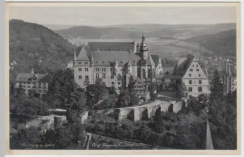 (54234) AK Marburg a.d. Lahn, Blick zum Schloss, Fliegeraufnahme, 1933-45