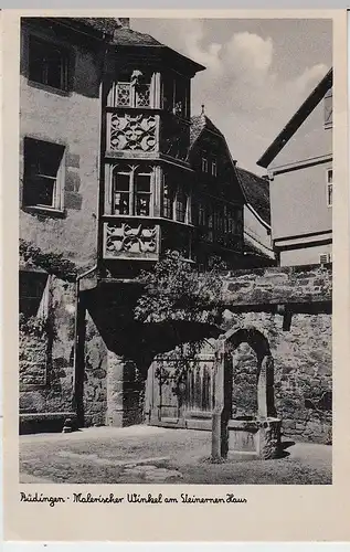 (43759) AK Büdingen, Steinernes Haus, Erker, gelaufen 1950