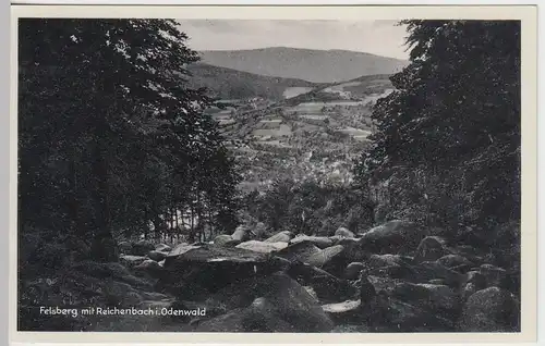 (42744) AK Felsberg, Odenwald, Blick nach Reichenbach, vor 1945
