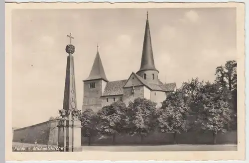 (42164) Foto AK Fulda, Michaelskirche 1942