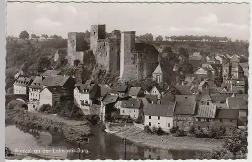 (41891) Foto AK Runkel, Ansicht mit Burg 1950/60er