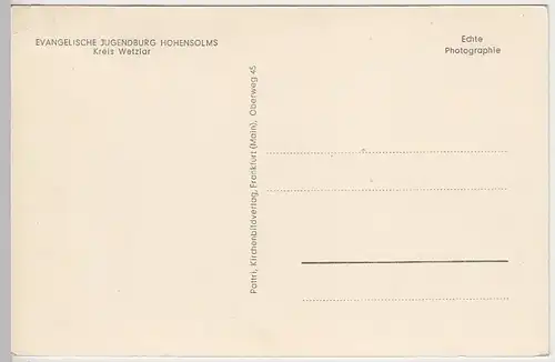 (40745) Foto AK Jugendburg Hohensolms, Kr. Wetzlar