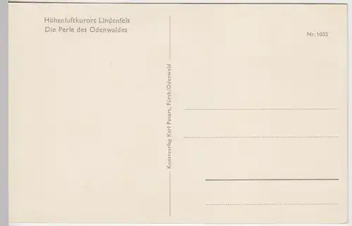 (37838) AK Lindenfels im Odenwald, Totale, vor 1945