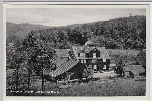 (36377) AK Langenbrombach im Odenwald, Mühle, 1949