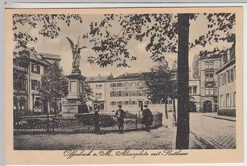 (36161) AK Offenbach a.M., Alicenplatz mit Rathaus, 1925