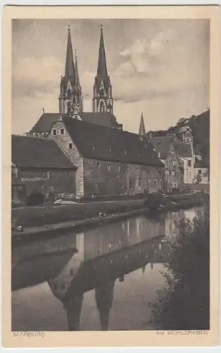 (3570) AK Marburg, Elisabethkirche, Mühlgraben