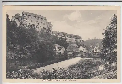 (30804) AK Weilburg, Schloss mit Lahnwehr, 1917