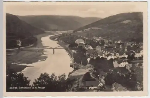 (2971) Foto AK Bad Karlshafen, Panorama 1936