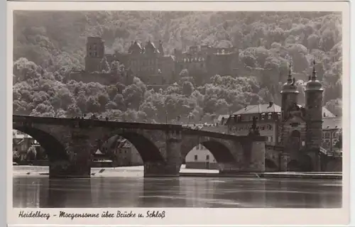 (6983) Foto AK Heidelberg, Alte Brücke, Schloss