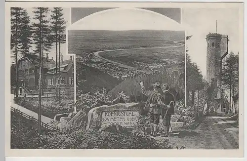 (66238) AK Königstuhl bei Heidelberg, Gasthof, Aussichtsturm vor 1945