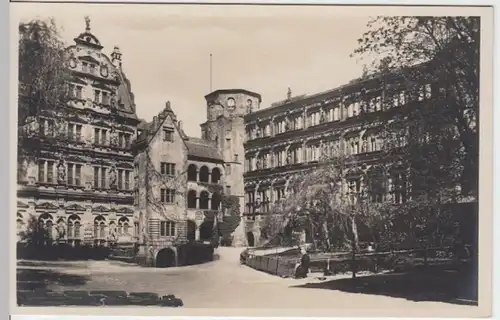 (5009) Foto AK Heidelberg, Schlosshof, Ottheinrichsbau, vor 1945