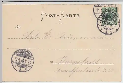 (40767) AK Heidelberg, Totale vom Gaisberg gesehen, 1898