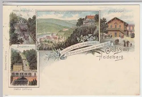 (32527) AK Gruss aus Heidelberg, Mehrbildkarte, 1901