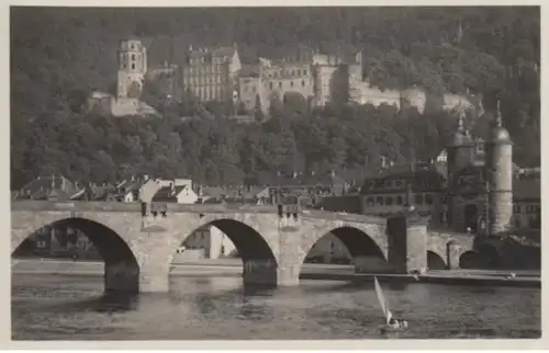 (270) Foto AK Heidelberg, Alte Brücke, Schloss