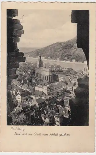 (21712) AK Heidelberg, Blick vom Schloss auf die Stadt 1942