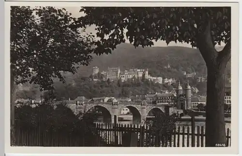 (12274) Foto AK Heidelberg, alte Brücke, Schloss, vor 1945