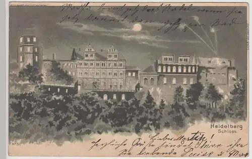 (115761) AK Heidelberg, Schloss, Halt gegen das Licht Karte 1902