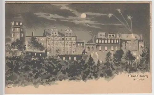(115760) AK Heidelberg, Schloss, Halt gegen das Licht Karte um 1900