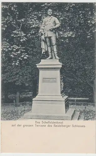 (107051) AK Heidelberg, Schloss, Scheffeldenkmal, um 1905