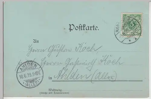 (97150) AK Gruss aus Hannover, Altes Rathaus, Mondscheinkarte 1899