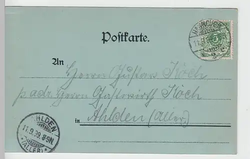 (97149) AK Hannover, Markthalle, Mondscheinkarte 1899