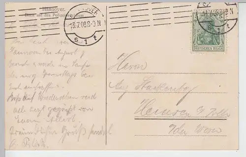 (95104) AK Hannover, Polizeipräsidium 1908