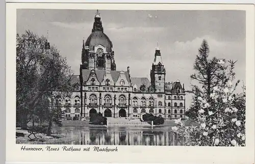 (95103) AK Hannover, Neues Rathaus, Maschsee, vor 1945