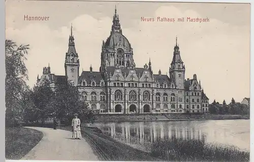 (91386) AK Hannover, Neues Rathaus, Maschsee, vor 1945