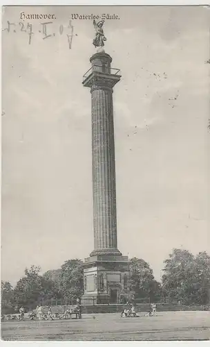 (82721) AK Hannover, Waterloo-Säule, 1907