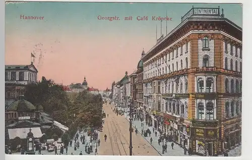 (78555) AK Hannover, Georgstraße, Cafe Kröpcke 1917