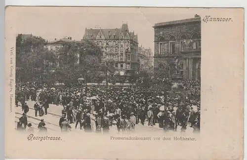 (76672) AK Hannover, Georgstraße, Promenadenkonzert v.d. Hoftheater 1901