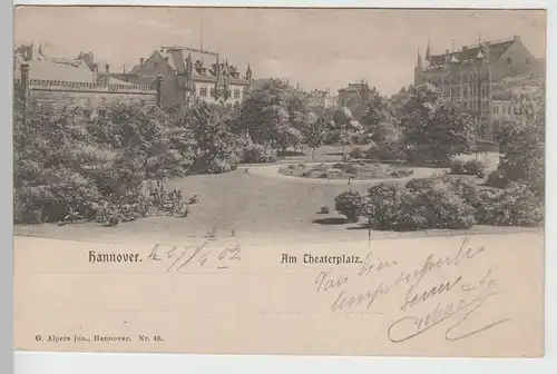 (75945) AK Hannover, Theaterplatz 1902