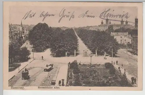 (74195) AK Hannover, Herrenhäuser Allee, Feldpost 1917