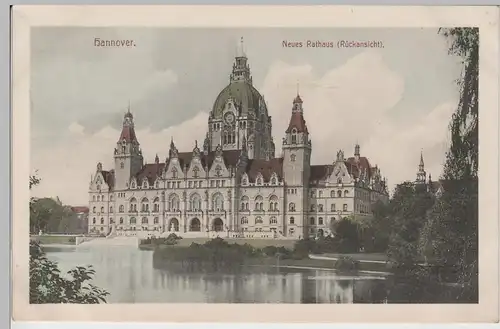 (74192) AK Hannover, Neues Rathaus (Rückansicht), vor 1945