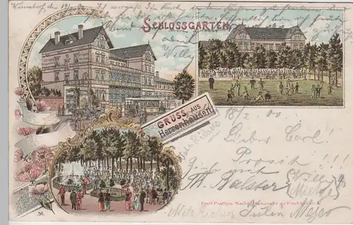 (74190) AK Gruss aus Herrenhausen, Schlossgarten, Litho 1900
