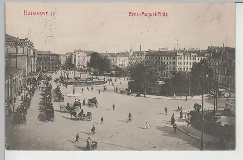 (74186) AK Hannover, Ernst August Platz, 1913