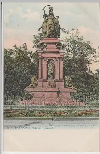 (72841) AK Hannover, Kriegerdenkmal, bis um 1905