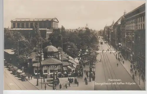 (71925) Foto AK Hannover, Georgstraße mit Café Kröpcke, 1920/30er