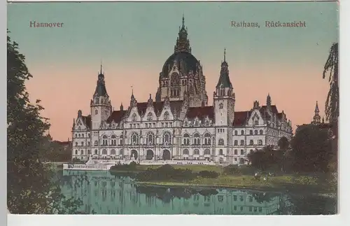 (68436) AK Hannover, Neues Rathaus, Rückansicht vor 1920