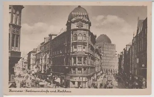 (68420) AK Hannover, Nordmannstraße und Hochhaus, vor 1945