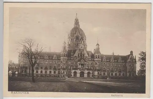 (66323) AK Hannover, Rathaus, 1915