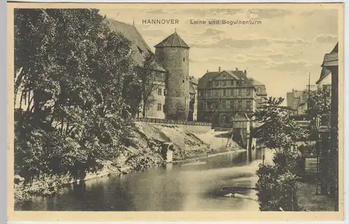 (45227) AK Hannover, Leine u. Beguinenturm, 1925