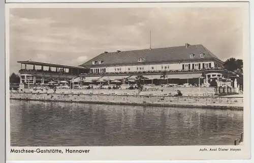 (3711) Foto AK Hannover, Maschsee Gaststätte 1938