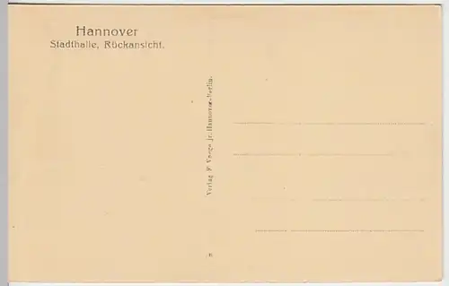 (30855) AK Hannover, Stadthalle Rückansicht, vor 1945