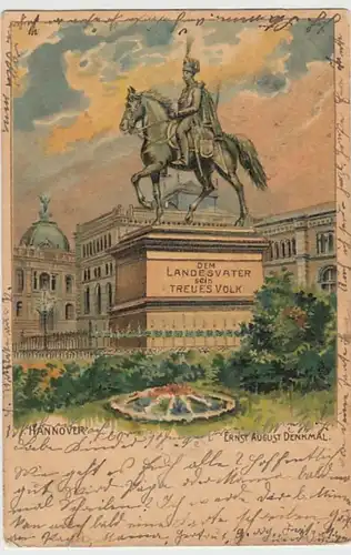 (30270) AK Hannover, Ernst August-Denkmal, Litho 1904