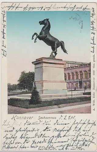 (115613) AK Hannover, Sachsenross, Fenster im Golddruck 1900