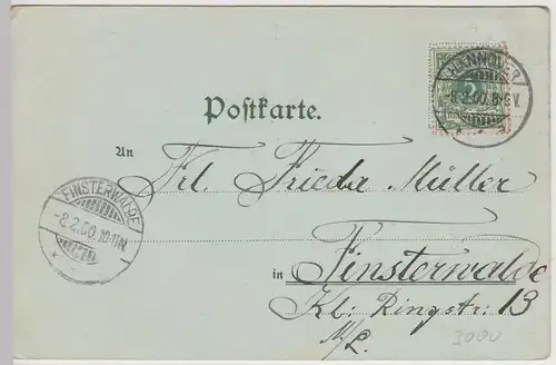 (115568) AK Gruss aus Hannover, Hoftheater, Mondscheinkarte mit Silberdruck 1900