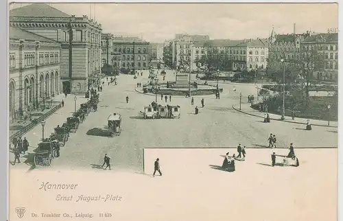 (115559) AK Hannover, Ernst-August-Platz um 1900