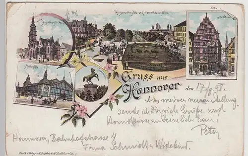 (115550) AK Gruss aus Hannover, Mehrbild Litho 1898