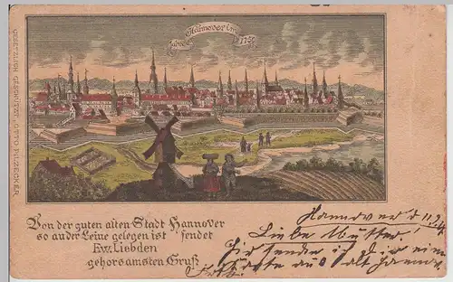 (115545) AK Hannover im Jahre 1750, Karte von 1897